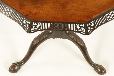Lot 791 - A GEORGE III MAHOGANY CHIPPENDALE DESIGN OCTAGONAL TILT TOP SUPER TABLE