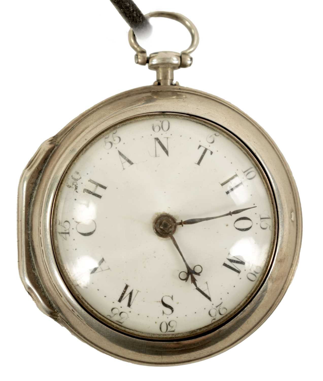 Lot 268 - N RAMSON, LONDON. A GEORGE III SILVER PAIR CASE VERGE POCKET WATCH