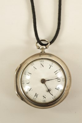 Lot 268 - N RAMSON, LONDON. A GEORGE III SILVER PAIR CASE VERGE POCKET WATCH