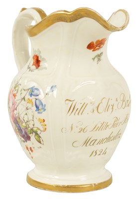 Lot 1003 - A 19TH CENTURY STAFFORDSHIRE RELIEF MOULDED COMMEMORATIVE MARRIAGE JUG