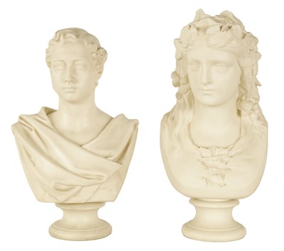 Lot 62 - TWO 19TH CENTURY PARIANWARE BUSTS