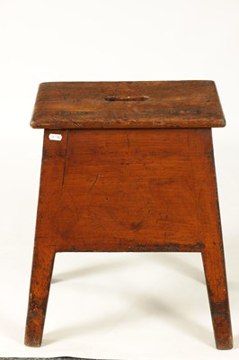 Lot 823 - A 19TH CENTURY SCUMBLED PINE BOX STOOL