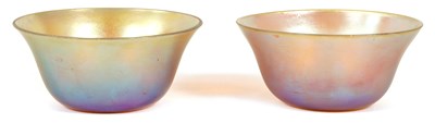 Lot 4 - A PAIR OF LOUIS COMFORT TIFFANY IRIDESCENT GLASS BOWLS