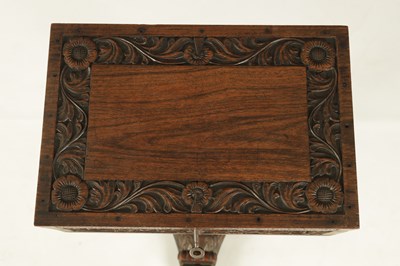 Lot 162 - A 19TH CENTURY ANGLO INDIAN CARVED HARDWOOD WORK BOX