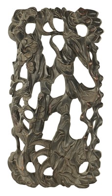 Lot 111 - A GOOD 19TH CENTURY CHINESE PIERCED CARVED HARDWOOD STAND