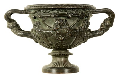 Lot 515 - A LATE 19TH CENTURY PATINATED BRONZE WARWICK VASE