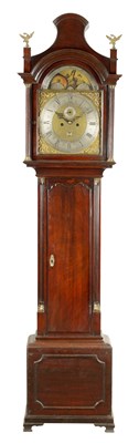 Lot 1139 - A GEORGE III AND LATER MAHOGANY 8 DAY LONG CASE CLOCK