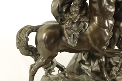 Lot 390 - A 19TH CENTURY FRENCH BRONZE GROUP ‘EDUCATION OF ACHILLES BY THE CENTAUR CHIRON’