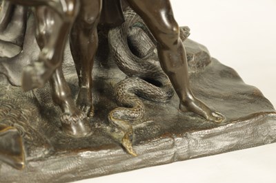 Lot 390 - A 19TH CENTURY FRENCH BRONZE GROUP ‘EDUCATION OF ACHILLES BY THE CENTAUR CHIRON’