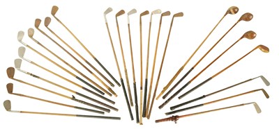 Lot 1379 - A LARGE COLLECTION OF HICKORY SHAFTED GOLF CLUBS