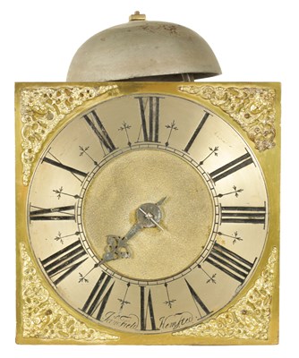 Lot 797 - JAMES FIELD, HEMSTED. AN EARLY 18TH CENTURY 8” DIAL HOOK AND SPIKE WALL CLOCK