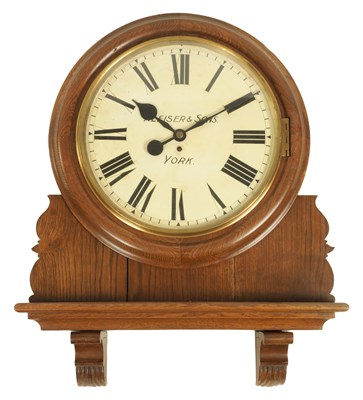 Lot 732 - KLEISER & SONS, YORK. A LATE 19TH CENTURY 16” DIAL FUSEE WALL CLOCK