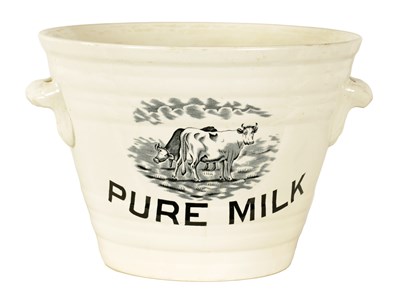 Lot 70 - A 19TH CENTURY STAFFORDSHIRE POTTERY MILK PAIL