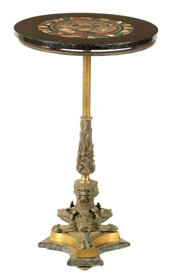 Lot 933 - A 19TH CENTURY SPECIMEN MARBLE TOPPED BRONZE AND ORMOLU OCCASIONAL TABLE