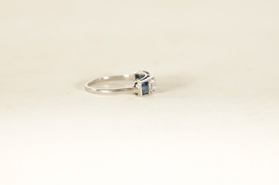 Lot 251 - AN 18CT WHITE GOLD FIVE STONE DIAMOND AND SAPPHIRE RING