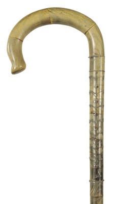 Lot 347 - TWO 19TH CENTURY SEGMENTED HORN WALKING STICKS-POSSIBLY RHINOCEROS