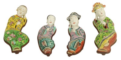 Lot 1256 - A SET OF FOUR LATE 19TH CENTURY CHINESE REPUBLIC PORCELAIN FIGURES