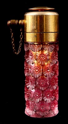 Lot 19 - R. LALIQUE PINK STAINED SUSSFLED ATOMIZER with...