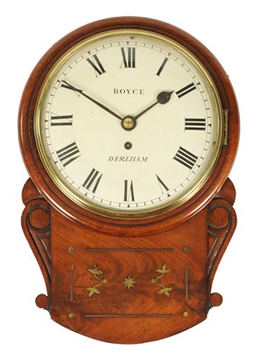 Lot 663 - BOYCE, DEREHAM. A SMALL REGENCY 9” CONVEX DIAL FUSEE WALL CLOCK