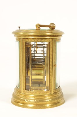 Lot 743 - MARGAINE. A 19TH CENTURY ENGRAVED OVAL REPEATING FRENCH CARRIAGE CLOCK