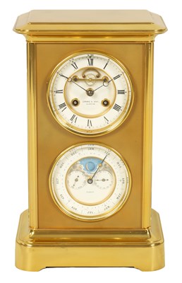 Lot 718 - A LATE 19TH CENTURY FRENCH FOUR-GLASS MANTEL CLOCK WITH CALENDAR WORK AND MOON PHASE