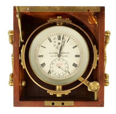 Lot 677 - GERMAN BRASS CASED THIRD REICH MARINE CHRONOMETER ENGRAVED WITH SWASTIKA