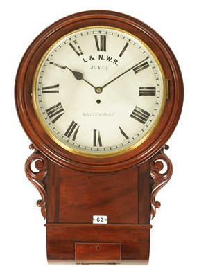 Lot 770 - JOYCE, WHITCHURCH. A MID 19TH CENTURY FUSEE RAILWAY CLOCK