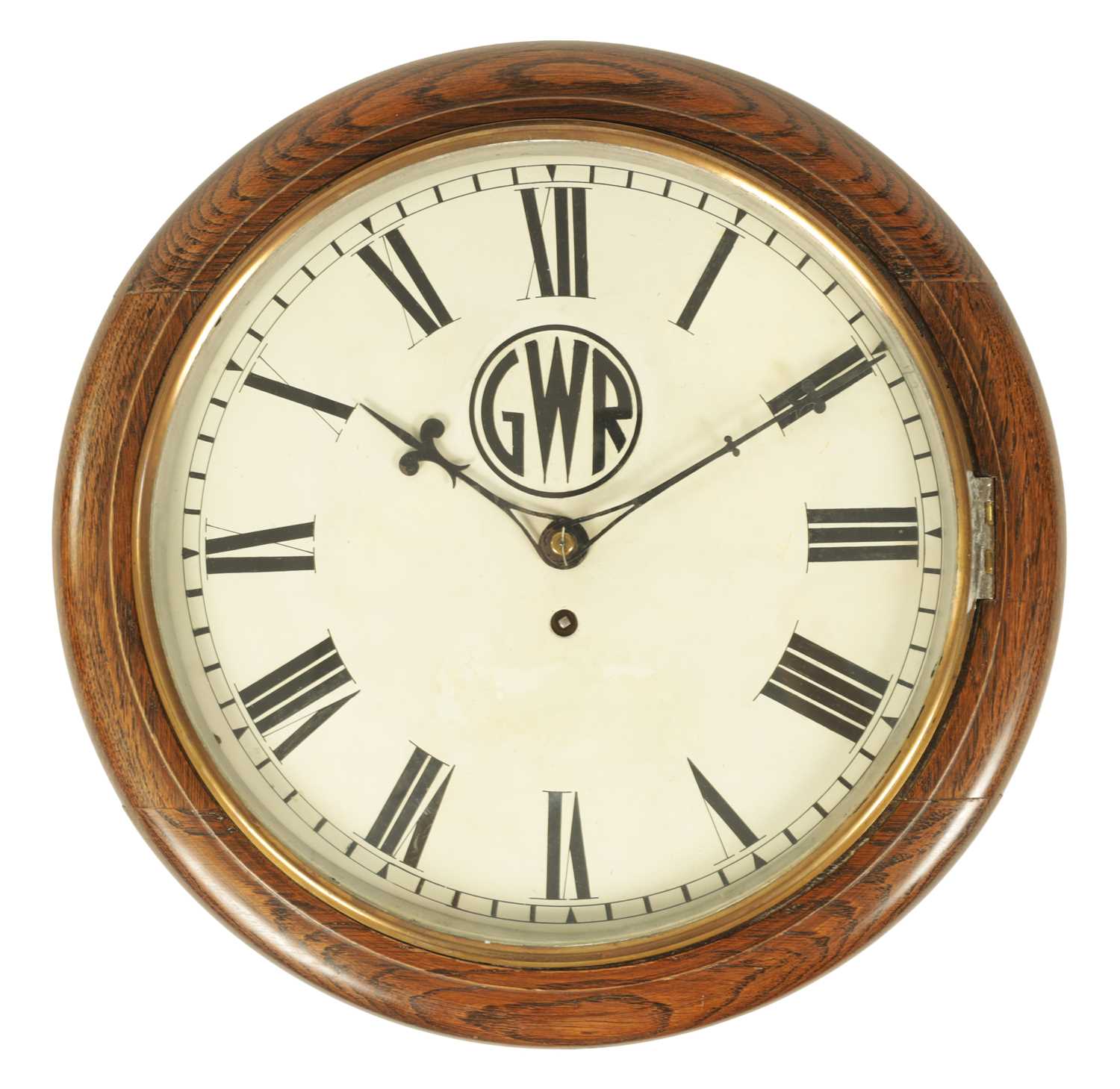 Lot 704 - A LATE 19TH CENTURY GWR FUSEE RAILWAY CLOCK