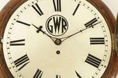 Lot 704 - A LATE 19TH CENTURY GWR FUSEE RAILWAY CLOCK