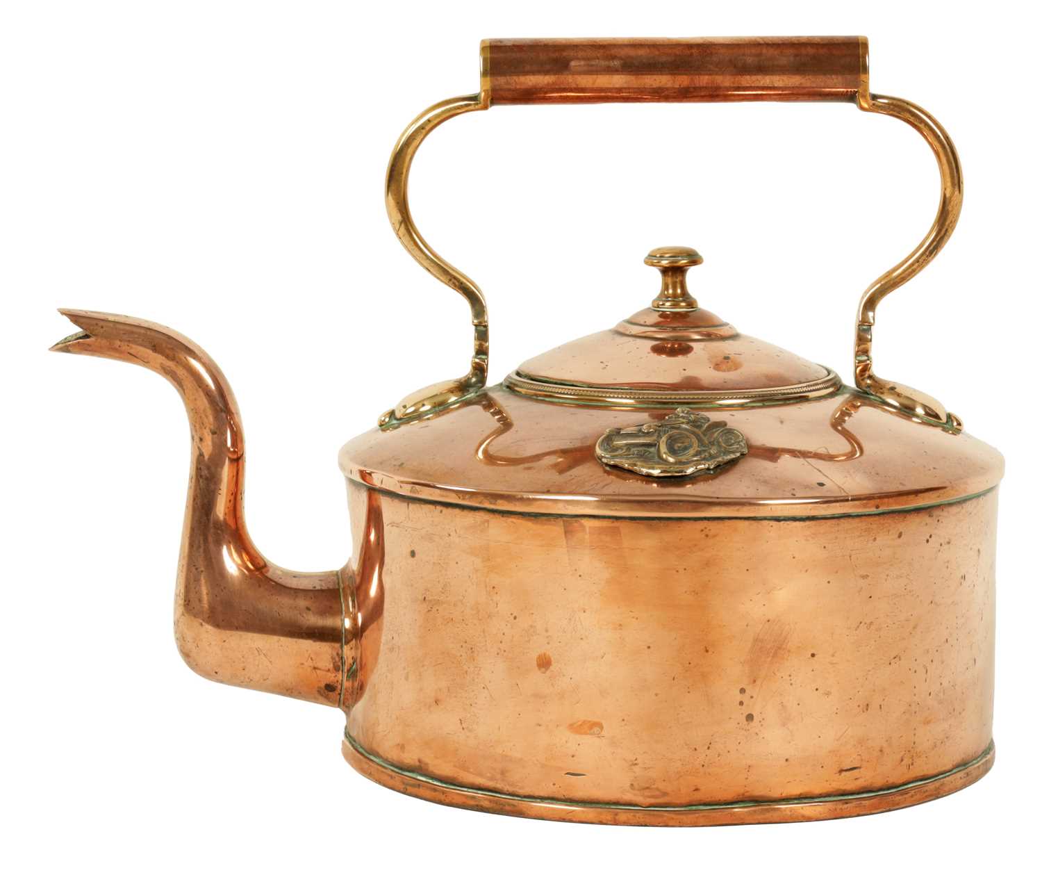 Lot 53 - OF MOTORING INTEREST - A 1903 PARIS TO MADRID MOTOR RACE CATERER'S COPPER KETTLE OF LARGE SIZE