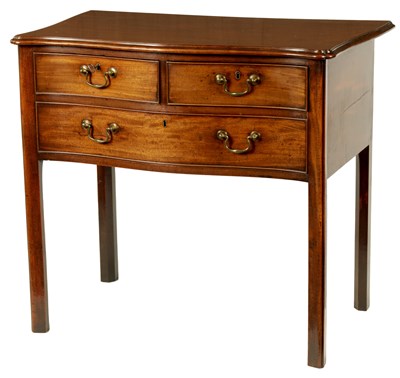 Lot 954 - A FINE GEORGE III SERPENTINE SIDE TABLE