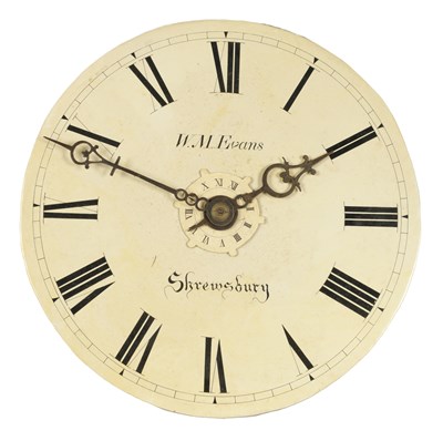 Lot 1199 - W.M. EVANS, SHREWSBURY. A LATE 18TH CENTURY HOOK AND SPIKE WALL ALARM CLOCK