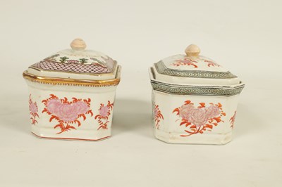 Lot 117 - A PAIR OF 18TH CENTURY CHINESE EXPORT LIDDED RECTANGULAR TUREENS