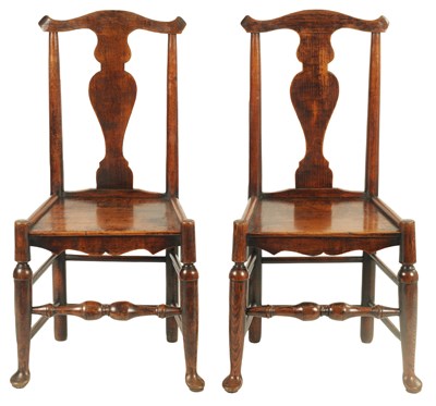 Lot 834 - A PAIR OF MID 18TH CENTURY SHROPSHIRE ELM SIDE CHAIRS