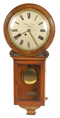 Lot 775 - THOMAS O WILSON BATH. A 19TH CENTURY ROSEWOOD REGULATOR FUSEE WALL CLOCK