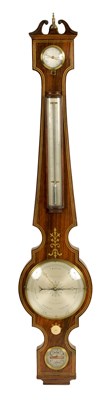 Lot 753 - F. AMADIO & SON, 118 ST. JOHN ST. ROAD, A GOOD REGENCY BRASS INLAID ROSEWOOD 6” DIAL WHEEL BAROMETER