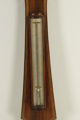 Lot 753 - F. AMADIO & SON, 118 ST. JOHN ST. ROAD, A GOOD REGENCY BRASS INLAID ROSEWOOD 6” DIAL WHEEL BAROMETER