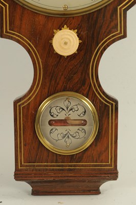 Lot 753 - F. AMADIO & SON, 118 ST. JOHN ST. ROAD, A GOOD REGENCY BRASS INLAID ROSEWOOD 6” DIAL WHEEL BAROMETER