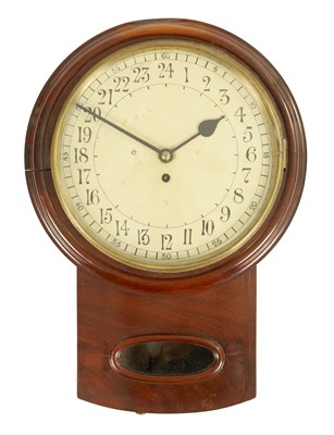 Lot 772 - AN UNUSUAL 19TH CENTURY 24 HOUR 12” FUSEE DROP DIAL WALL CLOCK