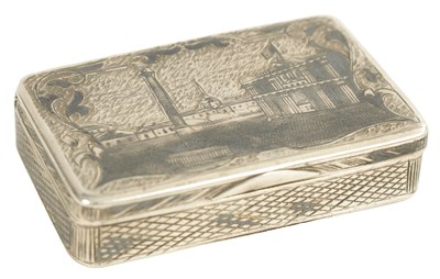 Lot 296 - A 19TH CENTURY RUSSIAN SILVER AND ENAMEL SNUFF BOX