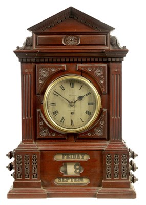 Lot 669 - BARWISE LONDON. AN UNUSUAL LATE 19TH CENTURY MAHOGANY POST OFFICE CALENDAR CLOCK