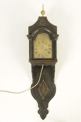 Lot 737 - GEORGE LUMLEY, BURY (ST EDMUNDS) A MID 18TH CENTURY 30HR LACQUERED HOODED WALL CLOCK