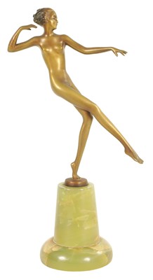 Lot 503 - AN ART DECO COLD PAINTED BRONZE FIGURE OF A NUDE LADY