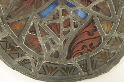 Lot 464 - AN 18TH CENTURY STAINED GLASS PANEL WITH FRAGMENTS OF GLASS FROM EARLIER WINDOWS