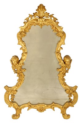 Lot 955 - A GOOD GEORGE III CARVED GILT WOOD CONSOLE MIRROR