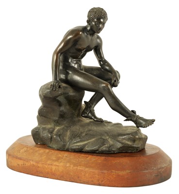 Lot 486 - A 19TH CENTURY BRONZE FIGURAL SCULPTURE OF HERMES