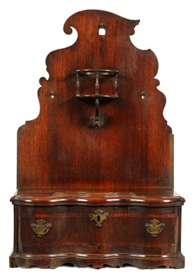 Lot 886 - AN UNUSUAL EARLY 18TH CENTURY WALNUT TABLE TOP HANGING CABINET OF SMALL SIZE