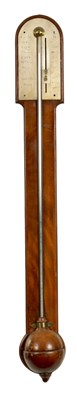 Lot 720 - NAIRNE & BLUNT, LONDON. A LATE GEORGIAN MAHOGANY STICK BAROMETER