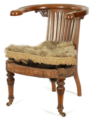 Lot 917 - A LATE REGENCY WALNUT COCK-FIGHTING CHAIR