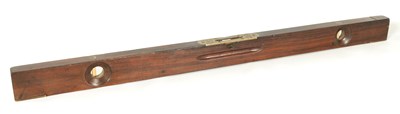 Lot 431 - A 19TH CENTURY BRASS TIPPED ROSEWOOD SPRIRT LEVAL